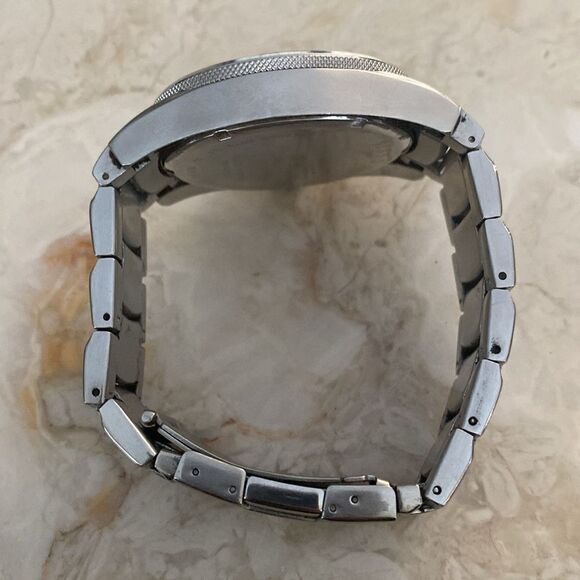 Fossil Arkitekt Chronograph Watch Men 45mm Silver Tone Date 8.25" - Picture 6 of 13